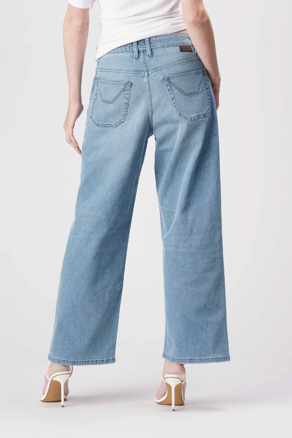 ﻿Jeckerson Jasmine - Pantalone 5 tasche palazzo in denim tri-blend Affare Del Giorno