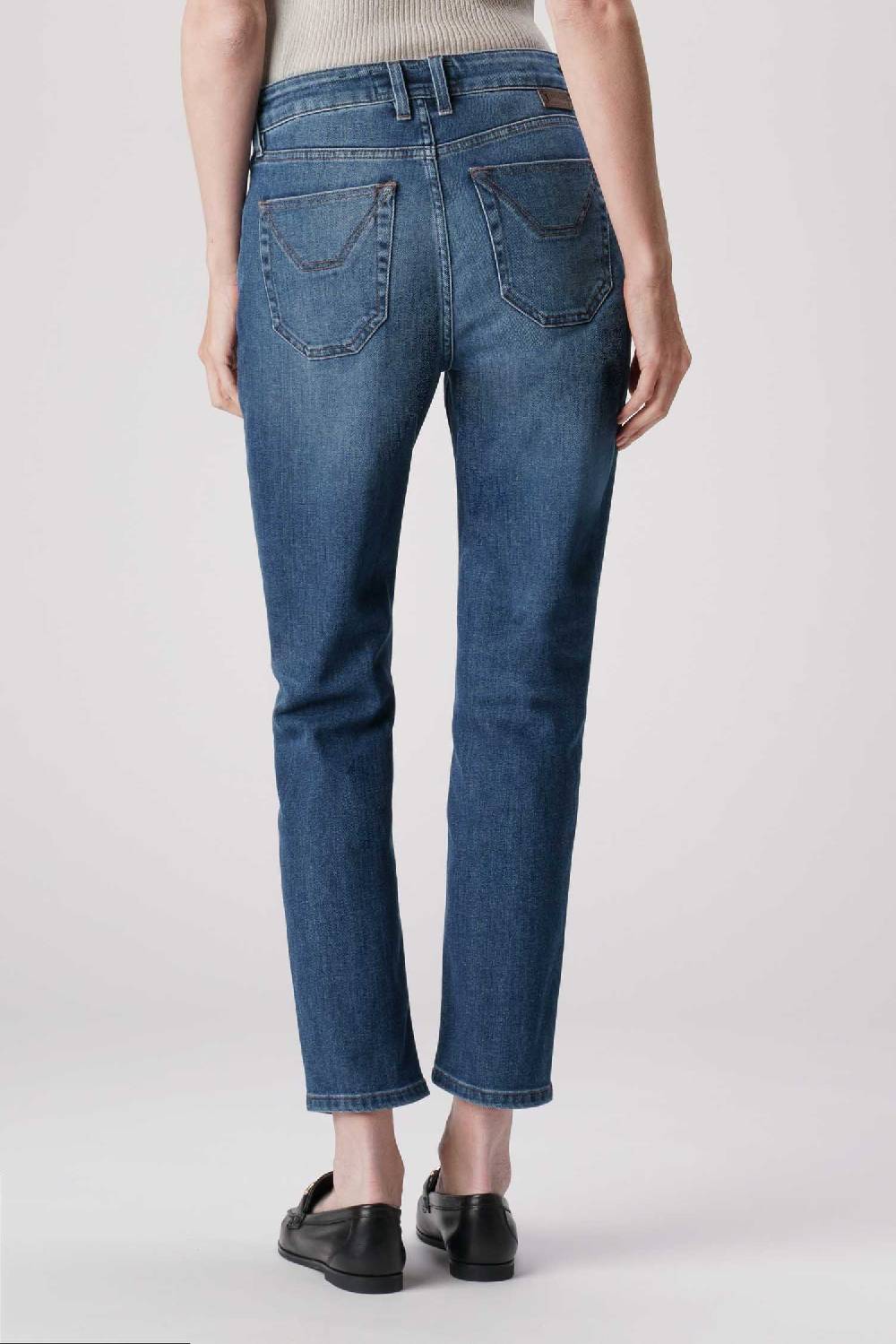 Jeckerson Jacqueline - Pantalone 5 tasche in denim tri-blend blu scuro Prezzo Ridotto