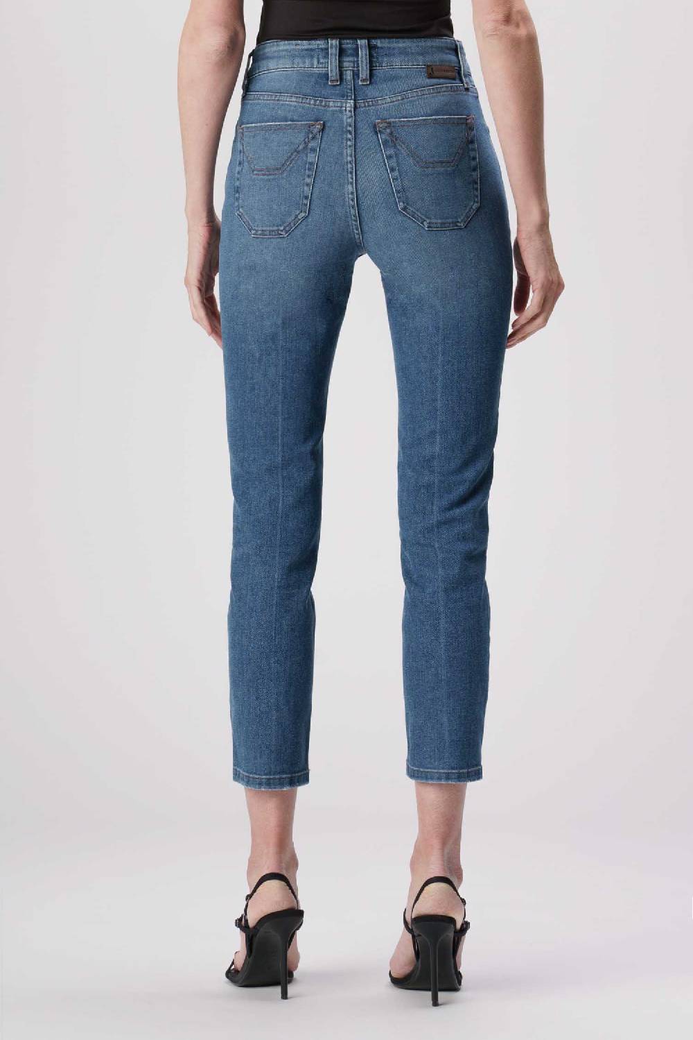 Jeckerson Jacqueline - Pantalone 5 tasche in denim tri-blend blu medio Soddisfazione Garantita