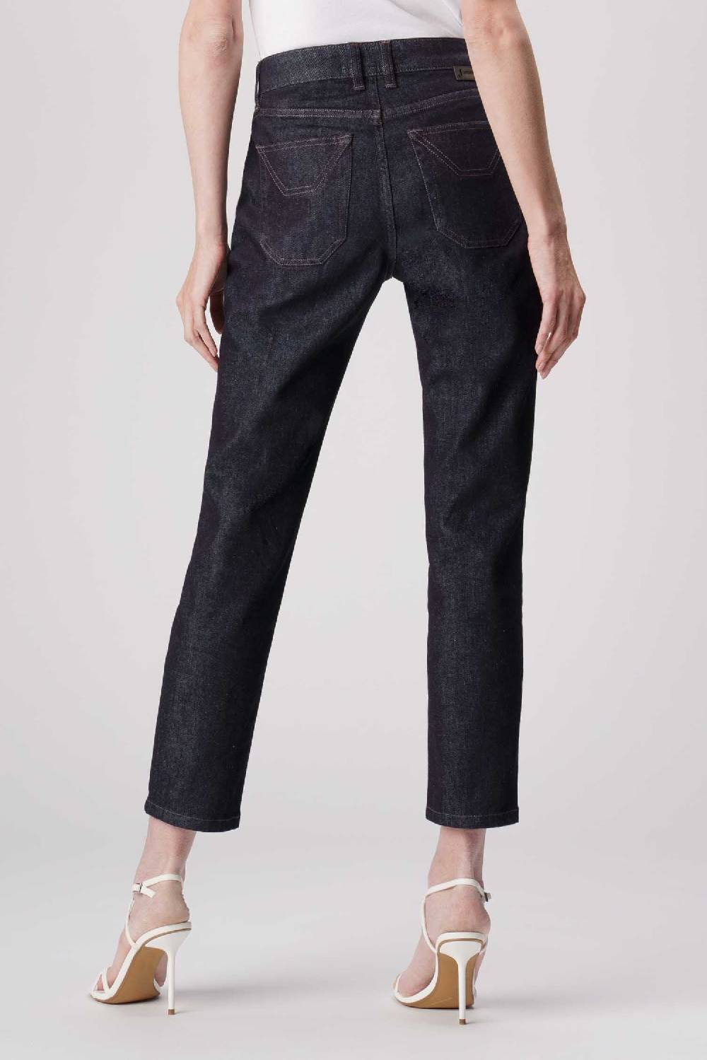 Jeckerson Jacqueline - Pantalone 5 tasche in denim tri-blend blu rinse Acquista Ora