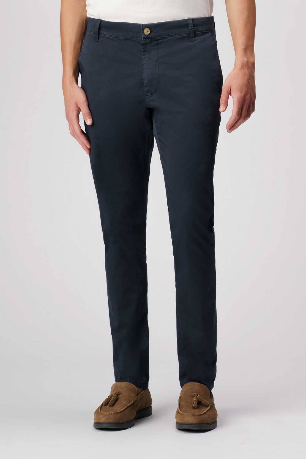 Jeckerson Jack- Pantalone chino con tasca americana in armatura raso blu scuro Promozione Limitata