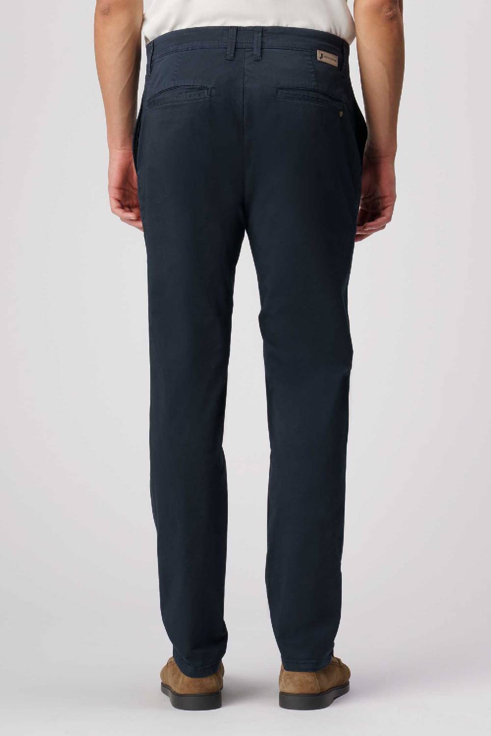Jeckerson Jack- Pantalone chino con tasca americana in armatura raso blu scuro Promozione Limitata