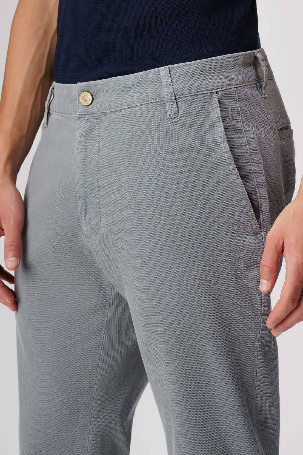 Jeckerson Jack- Pantalone chino con tasca americana in armatura raso grigio scuro Fino Al -60%