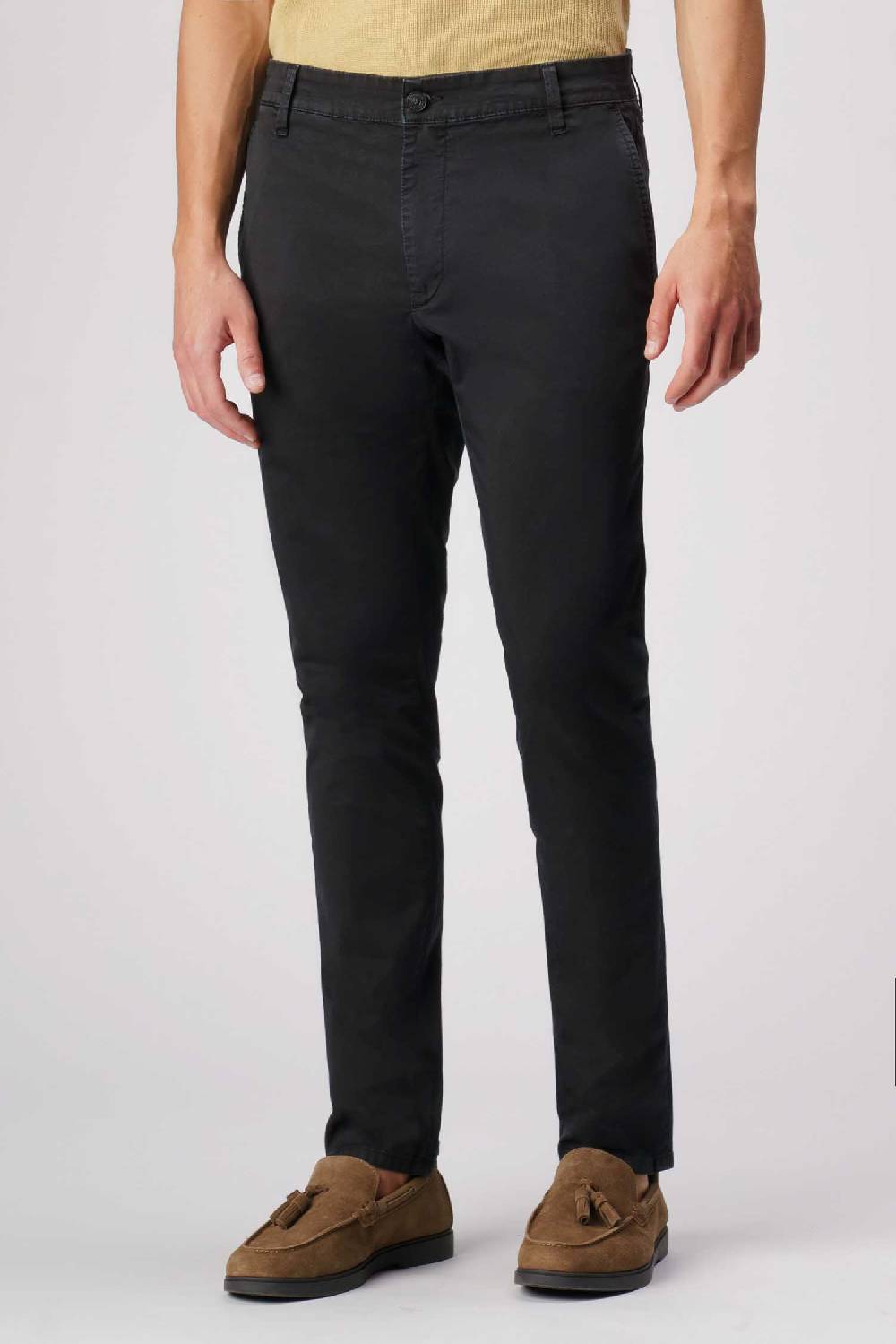 Jeckerson Jack- Pantalone chino con tasca americana in armatura raso nero Shopping Online