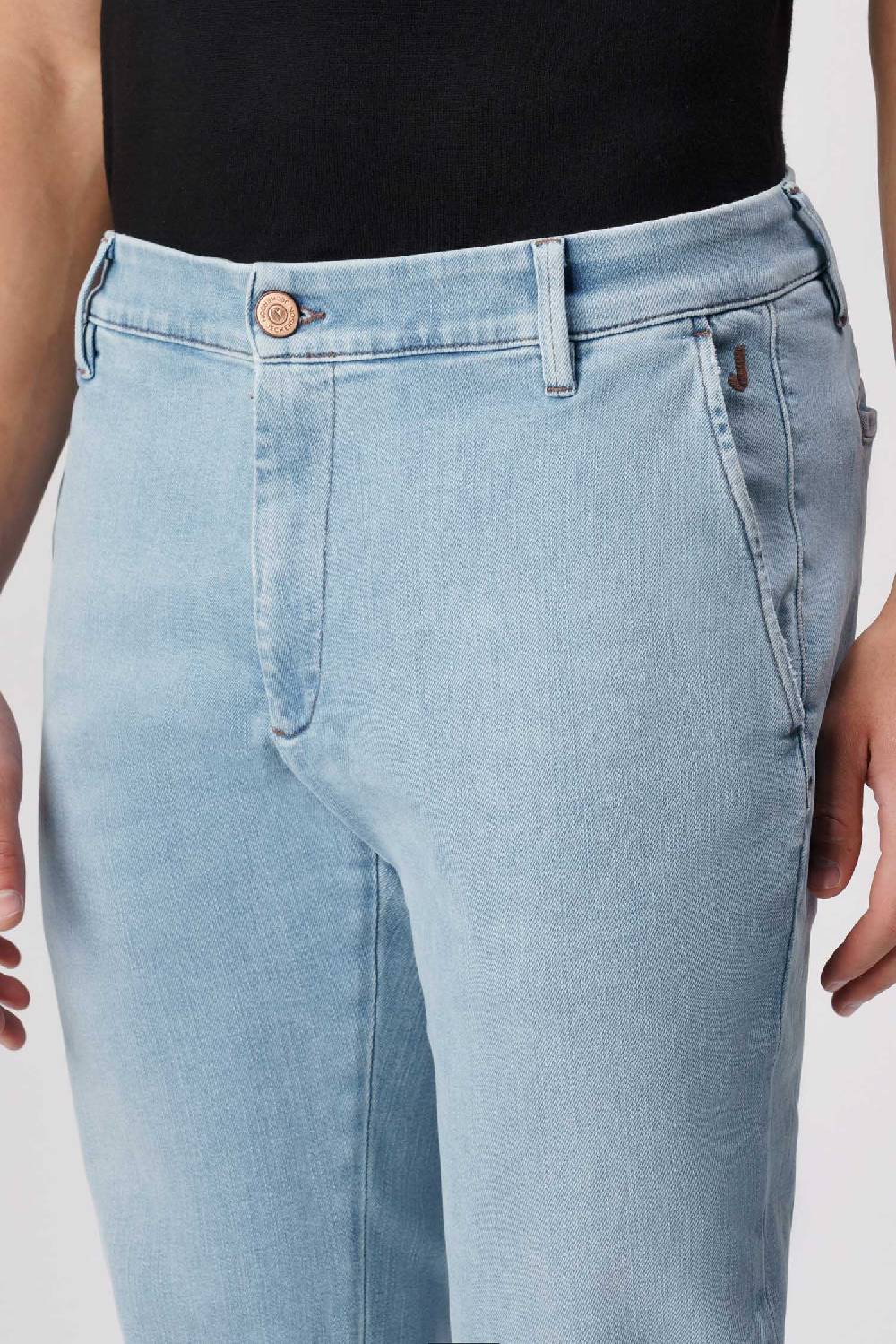 Jeckerson Jack- Pantalone chino in comfort denim blu chiaro Affare Del Giorno