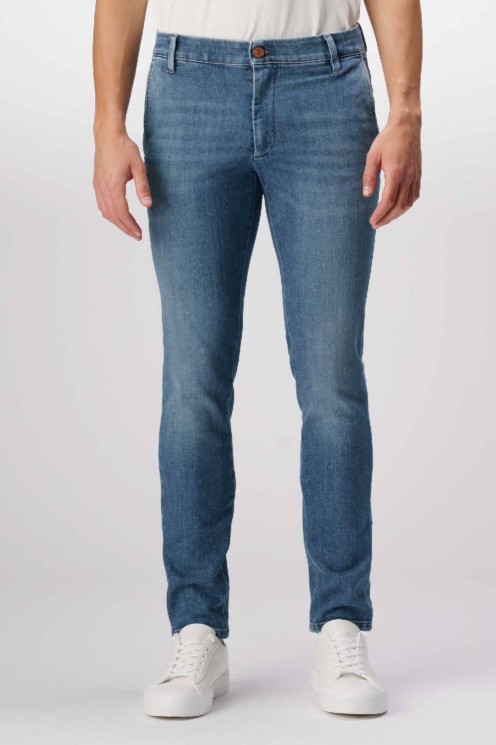 Jeckerson Jack- Pantalone chino in comfort denim blu medio Offerte