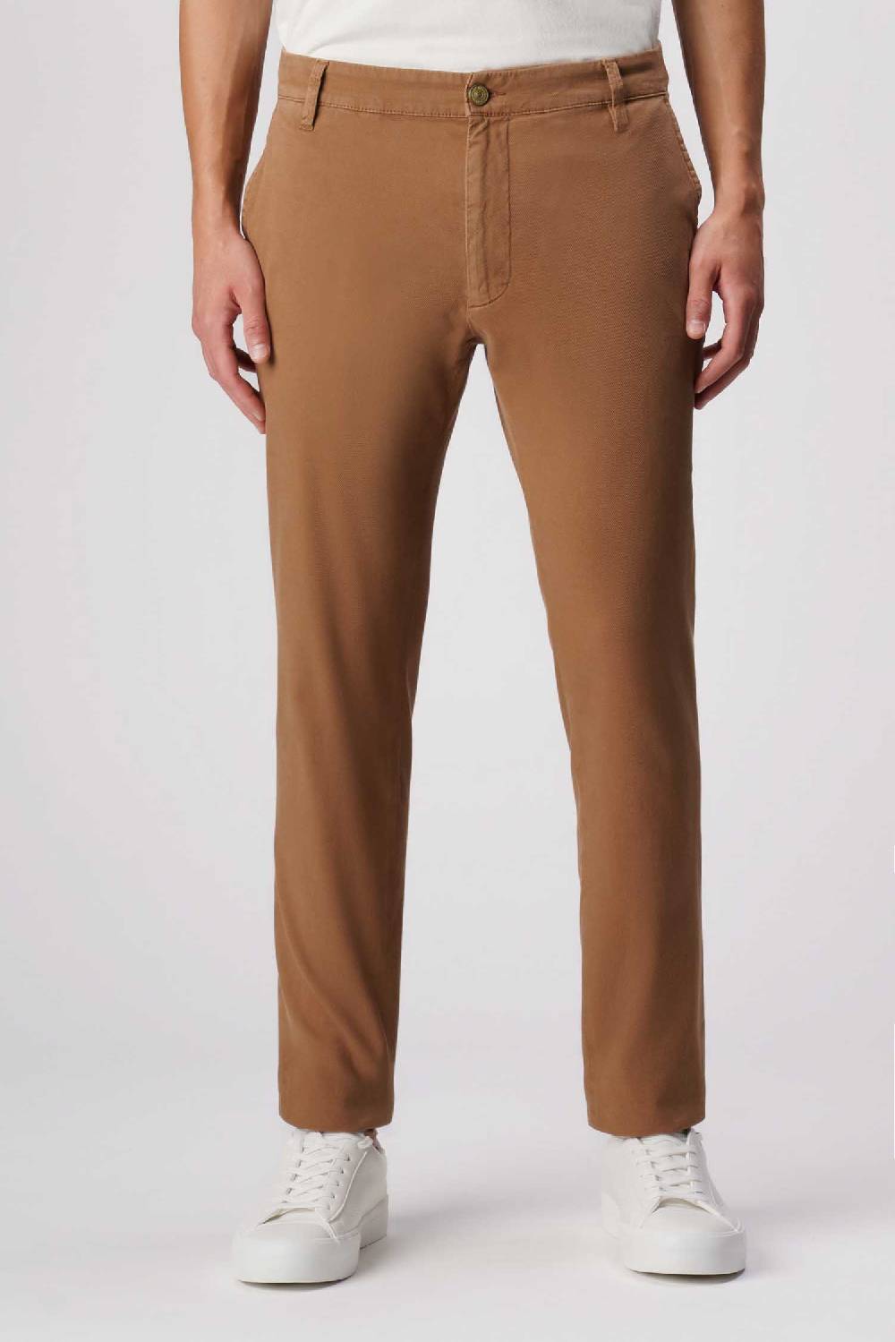 Jeckerson Jack- Pantalone chino slim fit in nido d'ape marrone chiaro Sottocosto