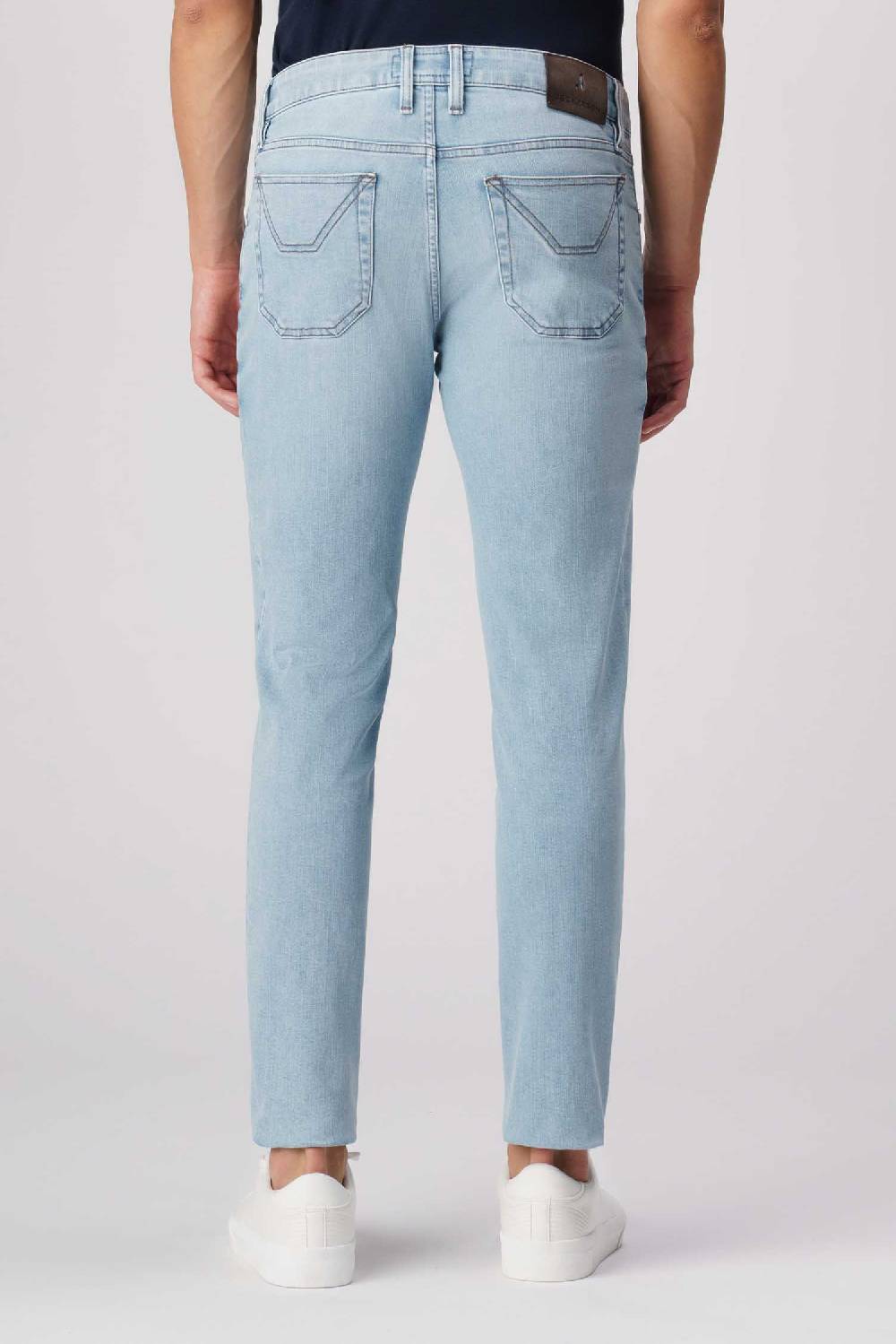 Jeckerson James - Pantalone 5 tasche con toppa in comfort denim blu chiaro Convenienza