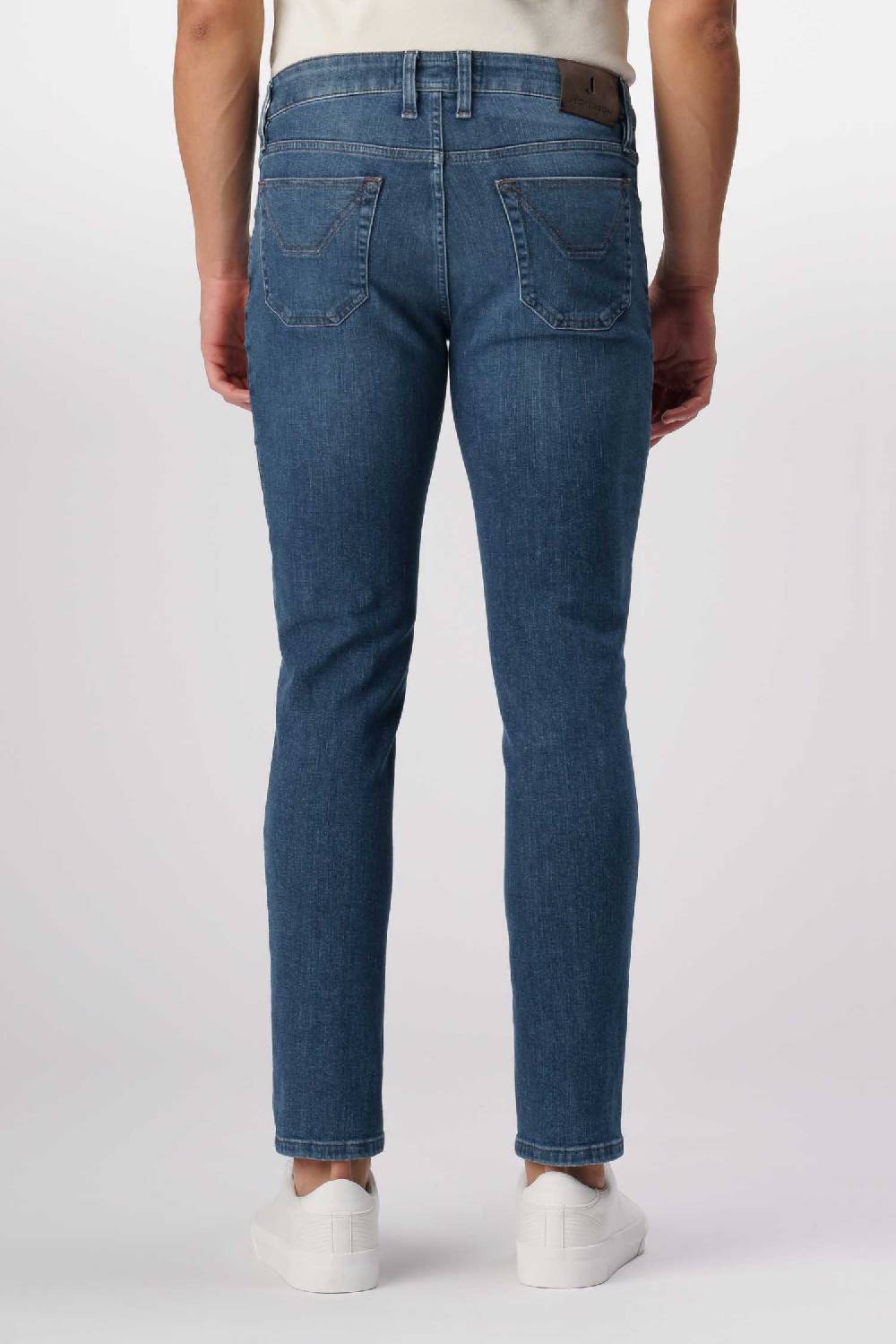 Jeckerson James - Pantalone 5 tasche con toppa in comfort denim blu scuro Economico