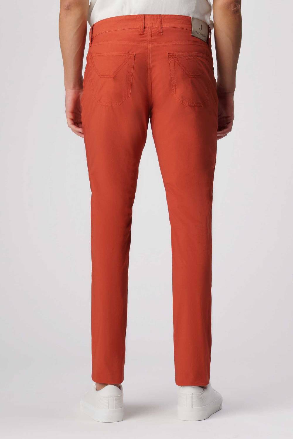 Jeckerson John - Pantalone 5 tasche con toppa arancio scuro In Vendita