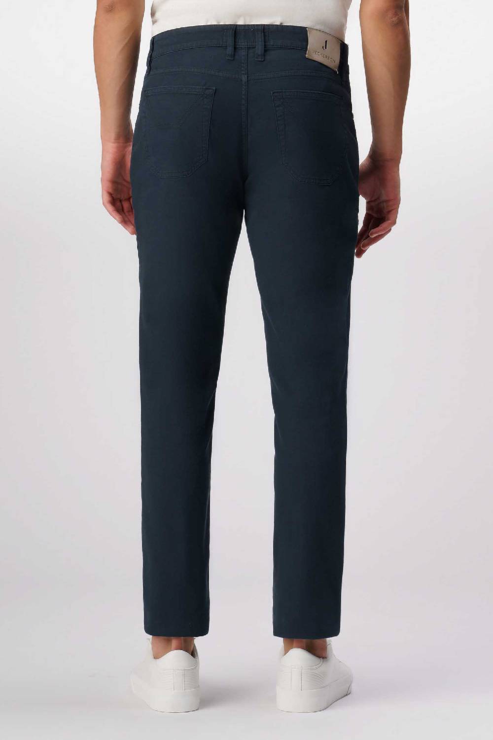 Jeckerson John - Pantalone 5 tasche con toppa in nido d'ape blu scuro Vendita Calda