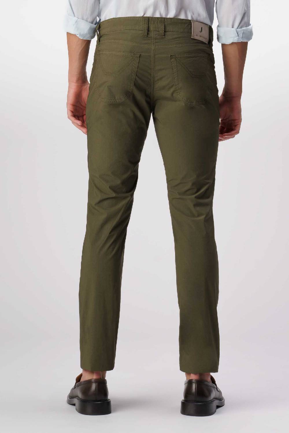 Jeckerson John - Pantalone 5 tasche con toppa verde militare I Più Venduti