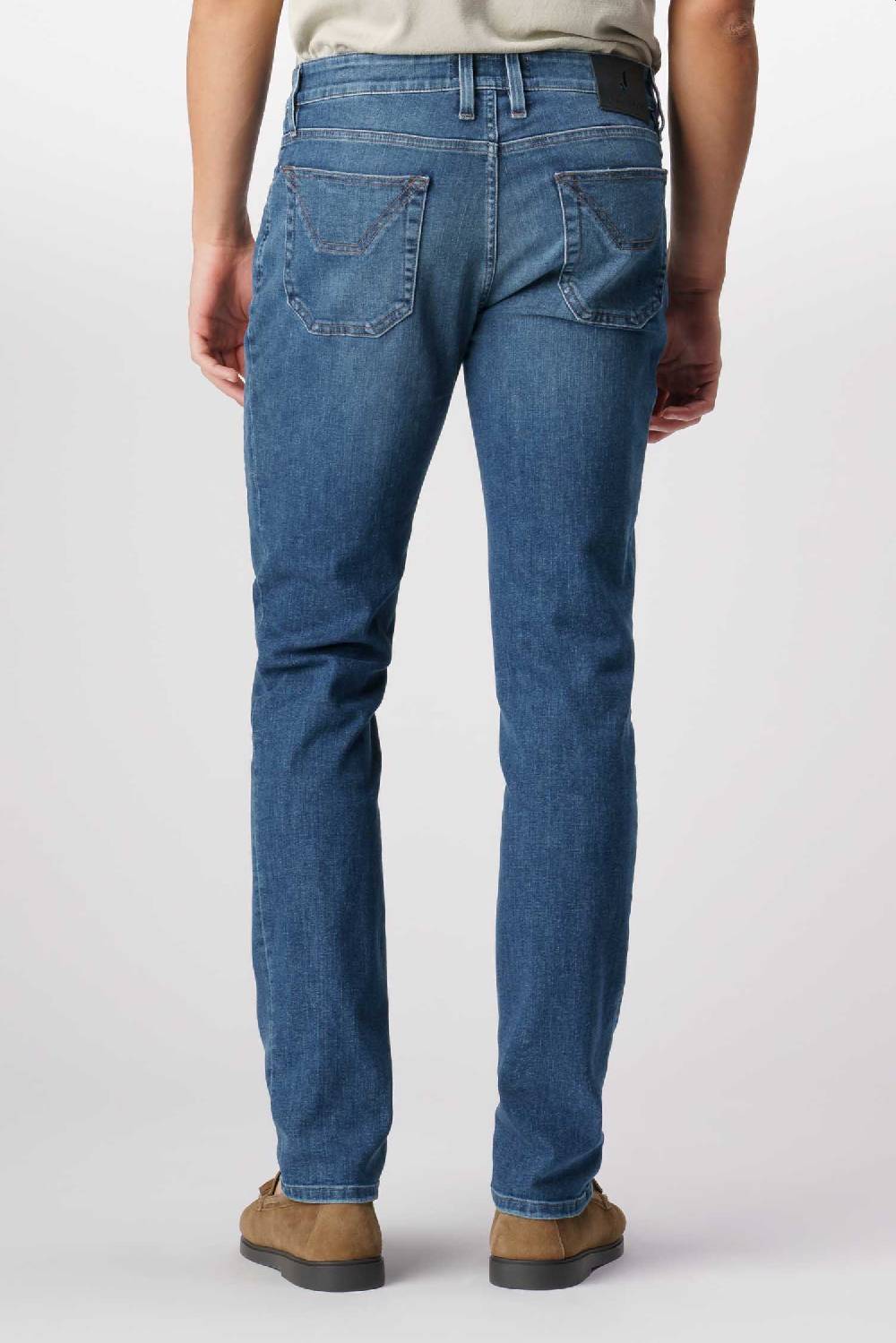Jeckerson John - Pantalone con toppa in denim ecologico blu scuro Nuova