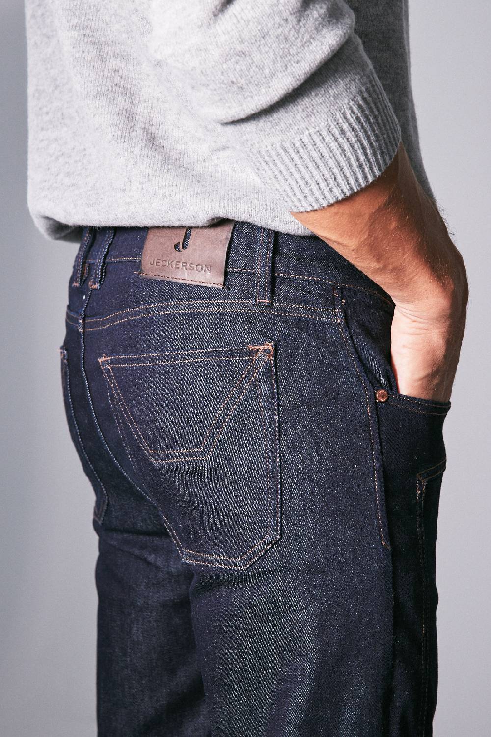 Jeckerson Pantalone 5 tasche con toppa in denim Fornitura limitata