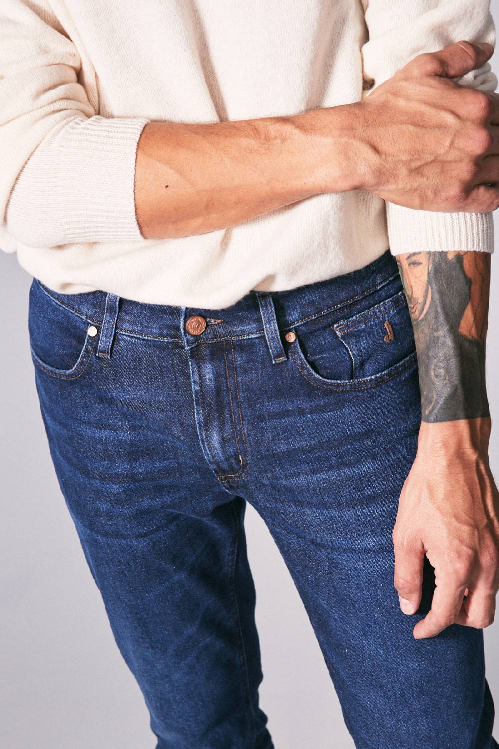 Jeckerson Pantalone 5 tasche slim fit in denim Offerta esclusiva