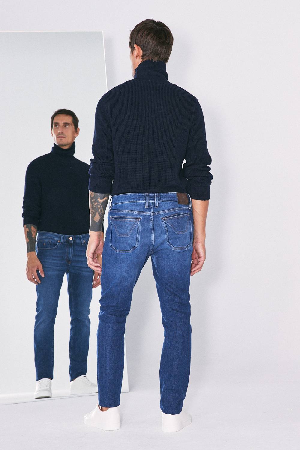 Jeckerson Pantalone 5 tasche slim fit in denim Offerta esclusiva