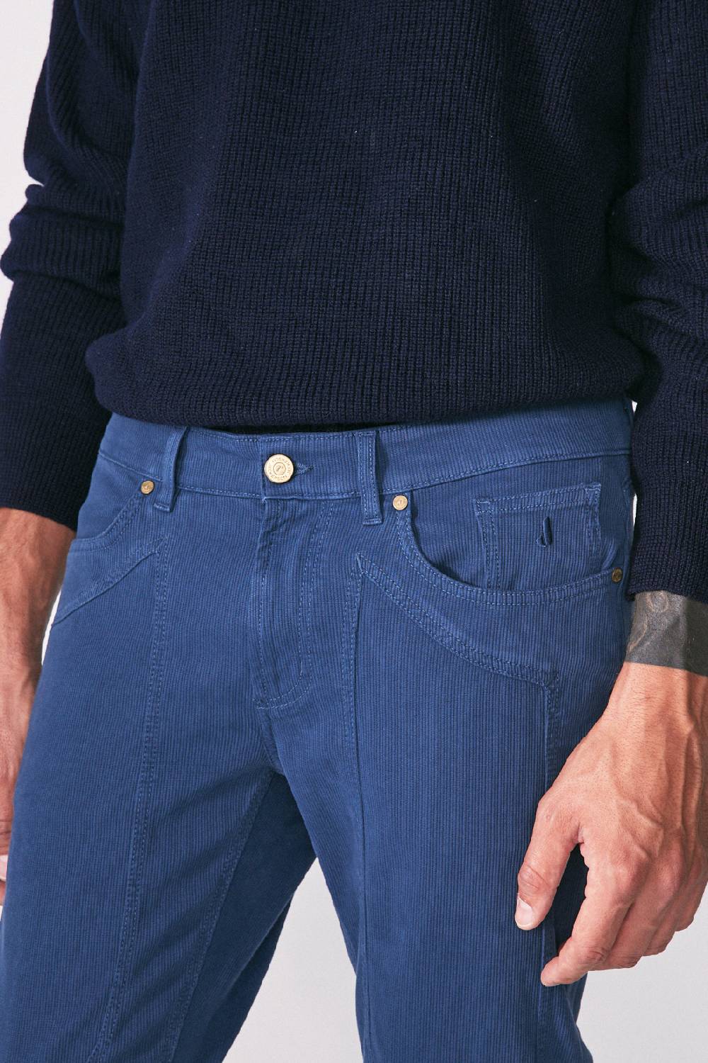 Jeckerson Pantalone in cotè de cheval slim fit con toppa Vendite stagionali