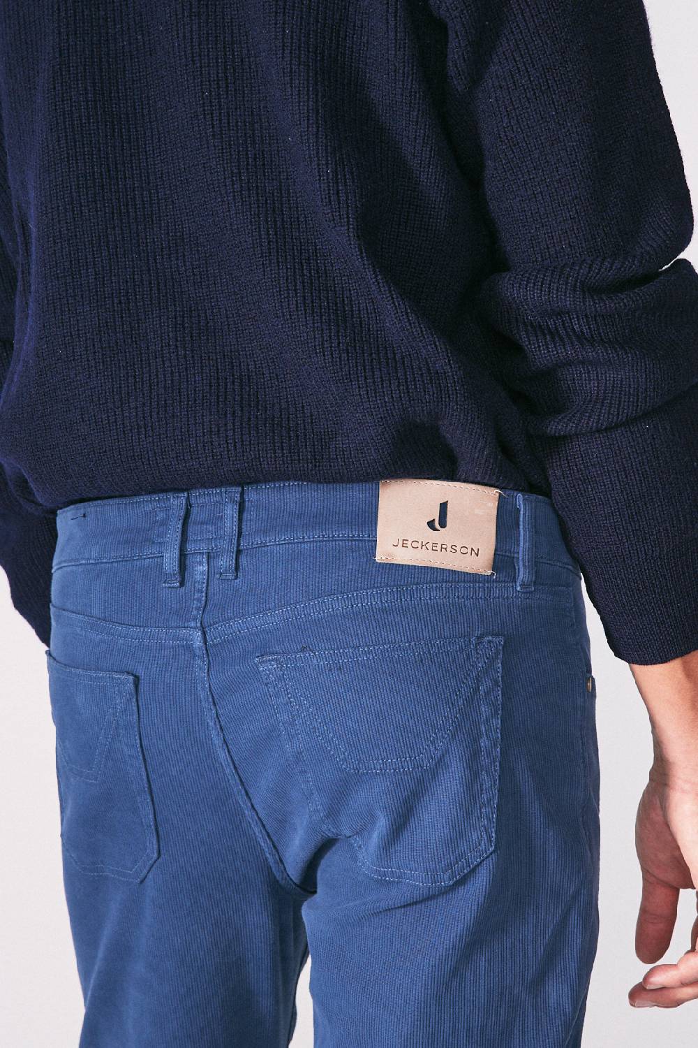 Jeckerson Pantalone in cotè de cheval slim fit con toppa Vendite stagionali