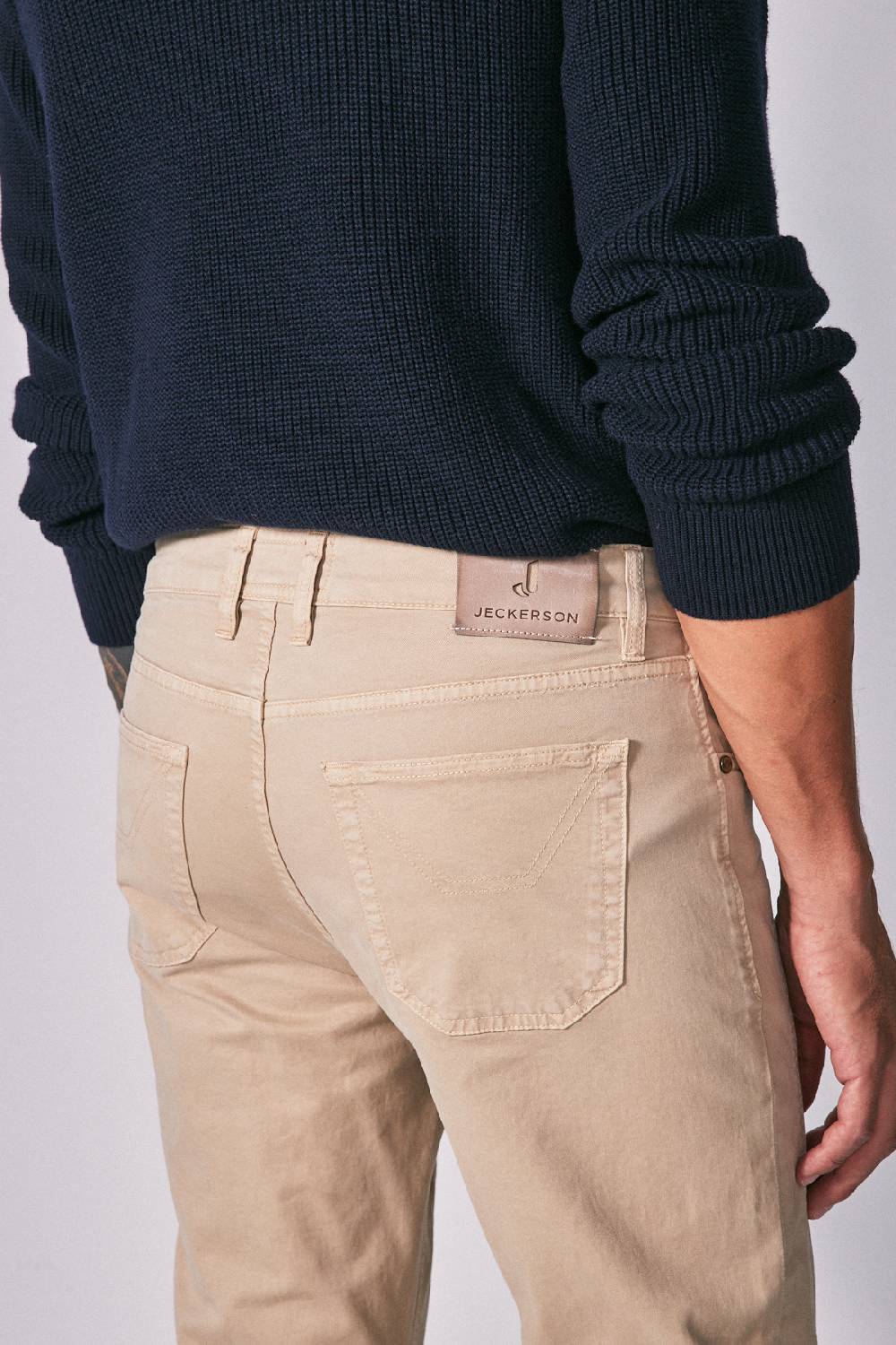Jeckerson Pantalone skinny in gabardina stretch con toppa Cyber Monday