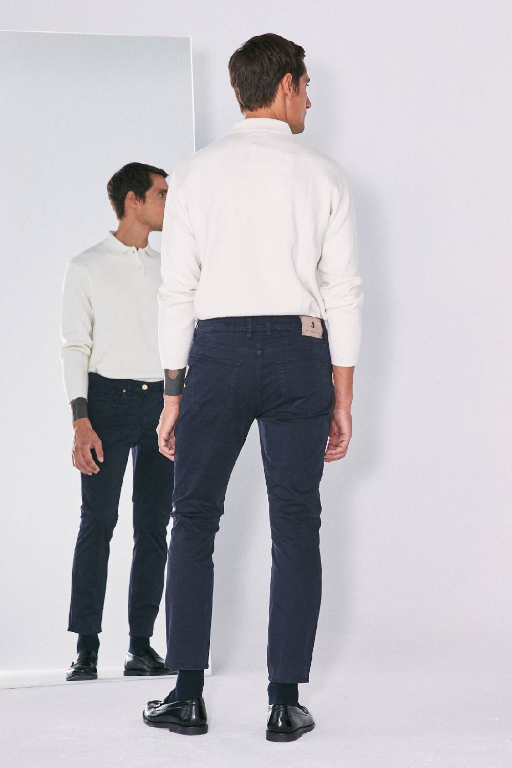 Jeckerson Pantalone skinny in gabardina stretch con toppa Cyber Monday