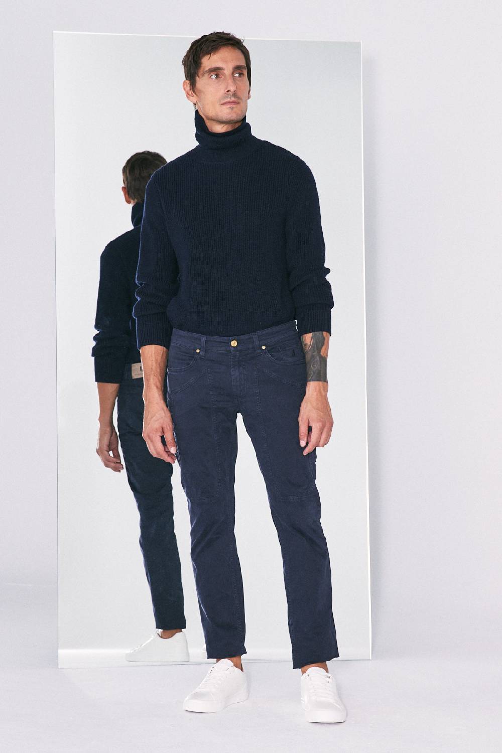 Jeckerson Pantalone slim fit in raso stretch con toppa Offerta Anniversario