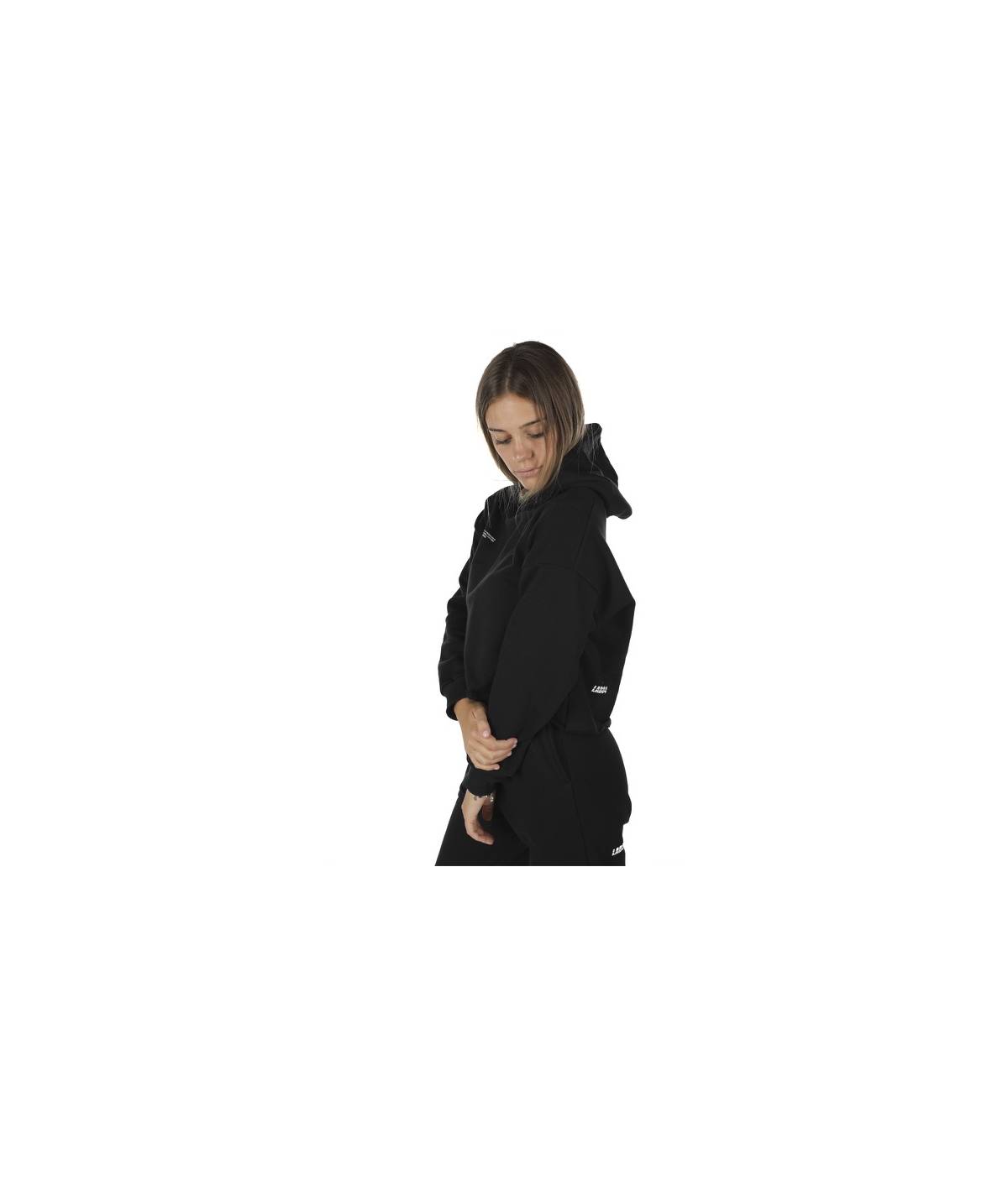 Lab84 FELPA CROP TOP CAPPUCCIO Vendita Calda