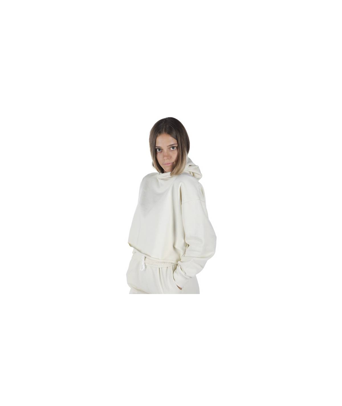 Lab84 FELPA CROP TOP CAPPUCCIO Vendita Economica