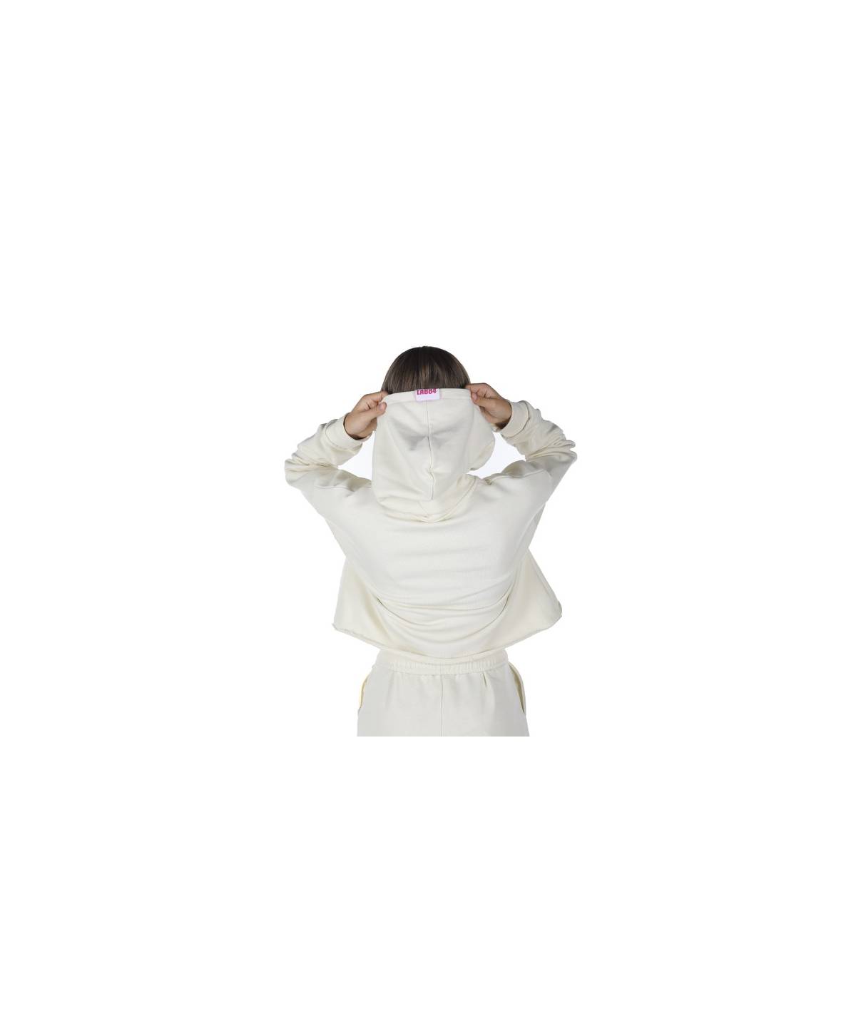 Lab84 FELPA CROP TOP CAPPUCCIO Vendita Economica