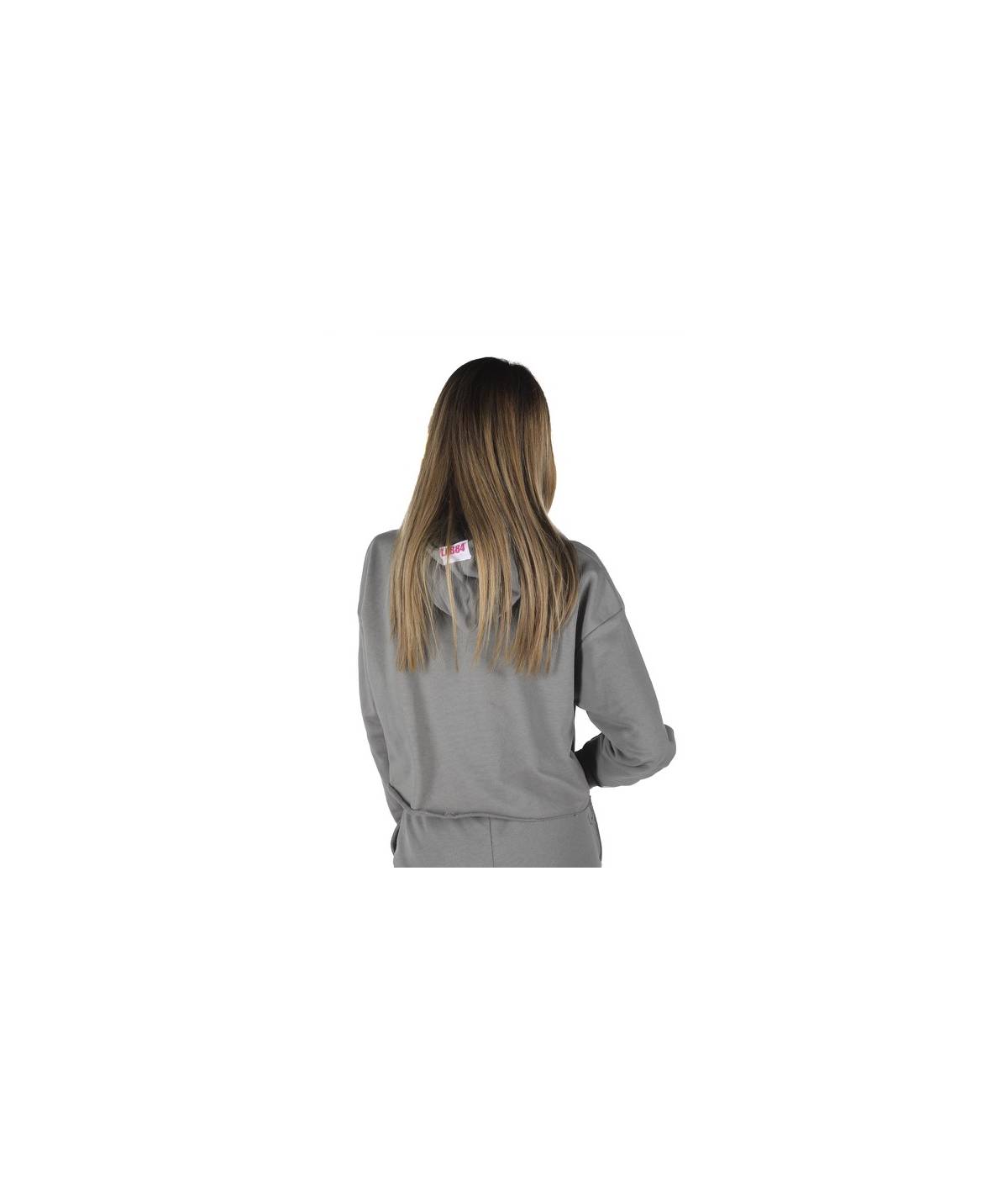 Lab84 FELPA CROP TOP CAPPUCCIO Saldi Di Fabbrica