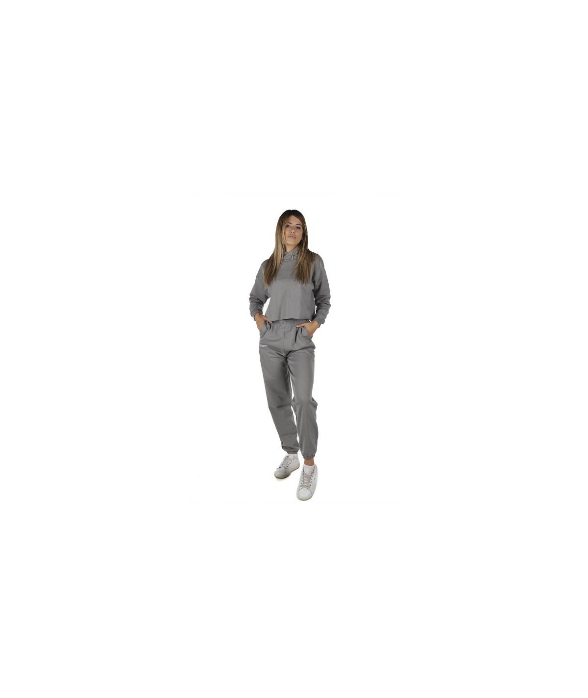 Lab84 FELPA CROP TOP CAPPUCCIO Saldi Di Fabbrica