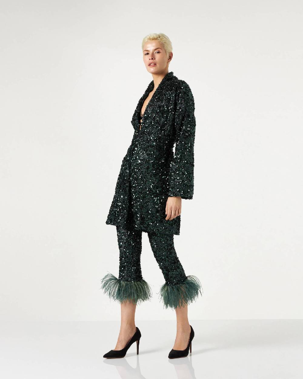 Le Twins Emma Paillettes Lurex Verde Offerte esclusive