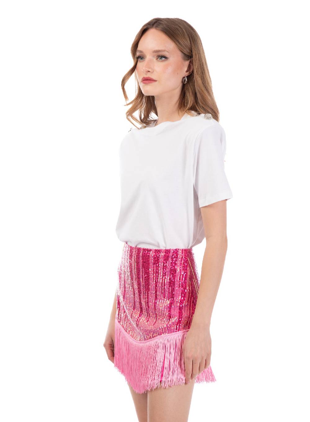 Le Volière Gonna di paillettes degradè con frange Offerta Giorno del Papà
