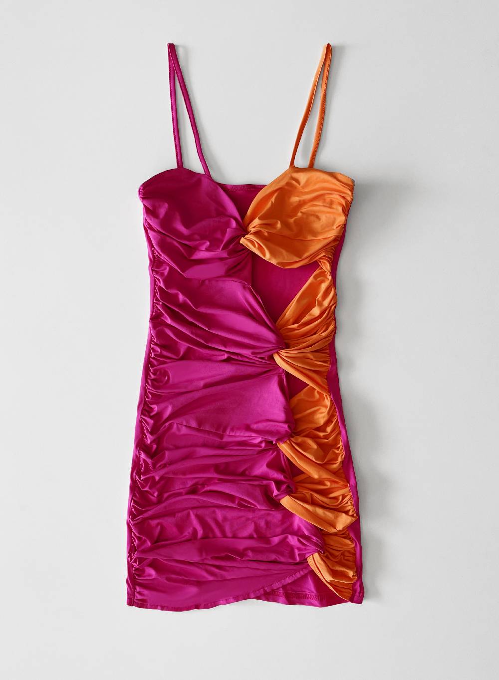 Le Volière BETHANY Vestito elasticizzato fucsia e arancione con fori Ritorno libero