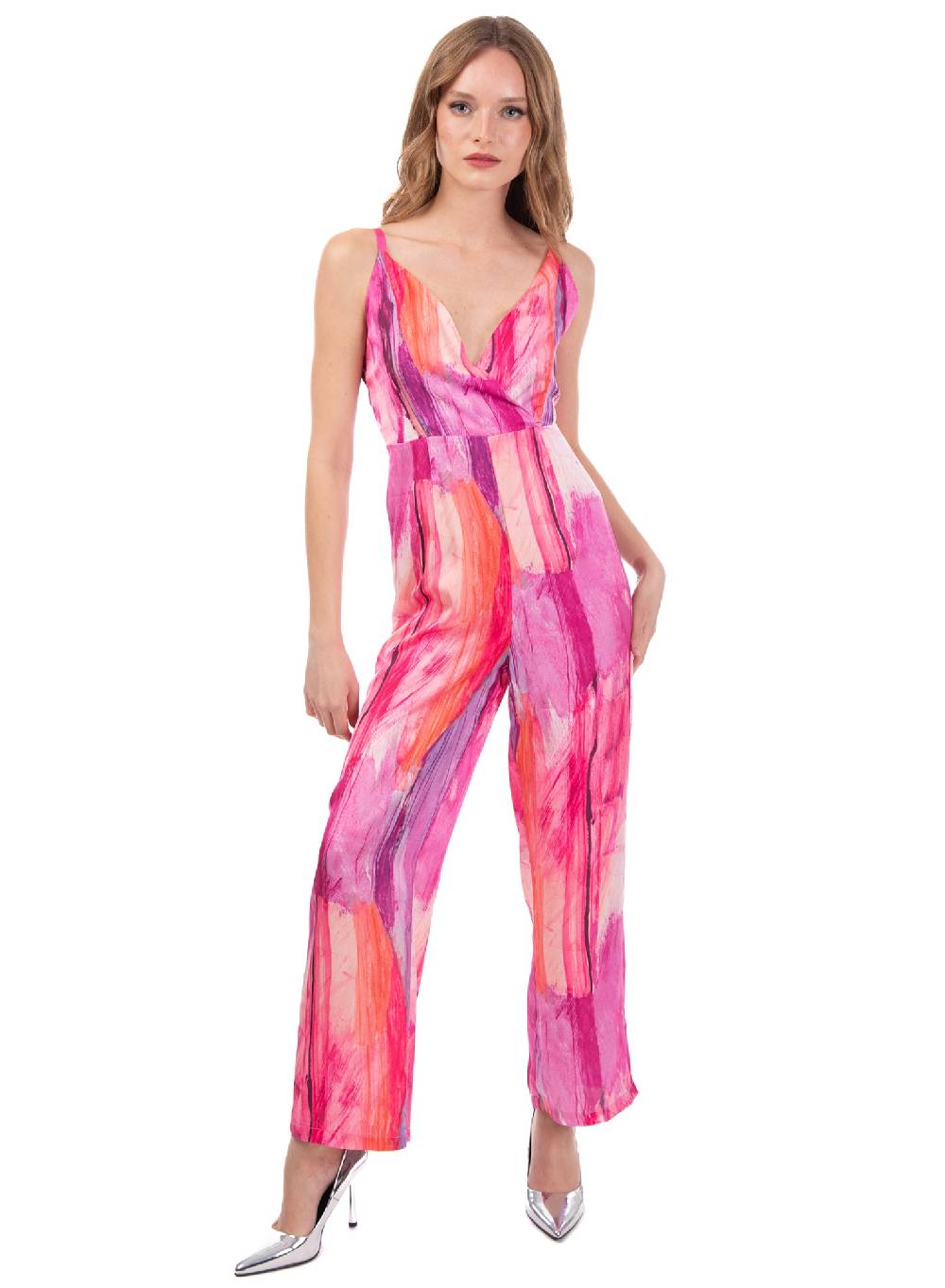 Le Volière Jumpsuit in fantasia fucsia Promozione temporanea