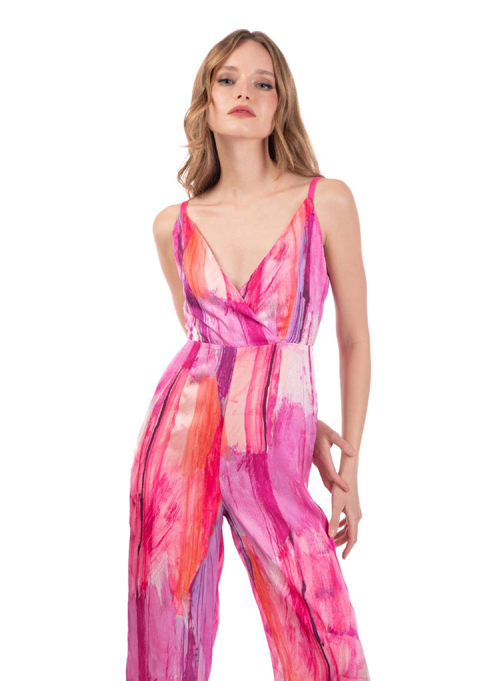 Le Volière Jumpsuit in fantasia fucsia Promozione temporanea