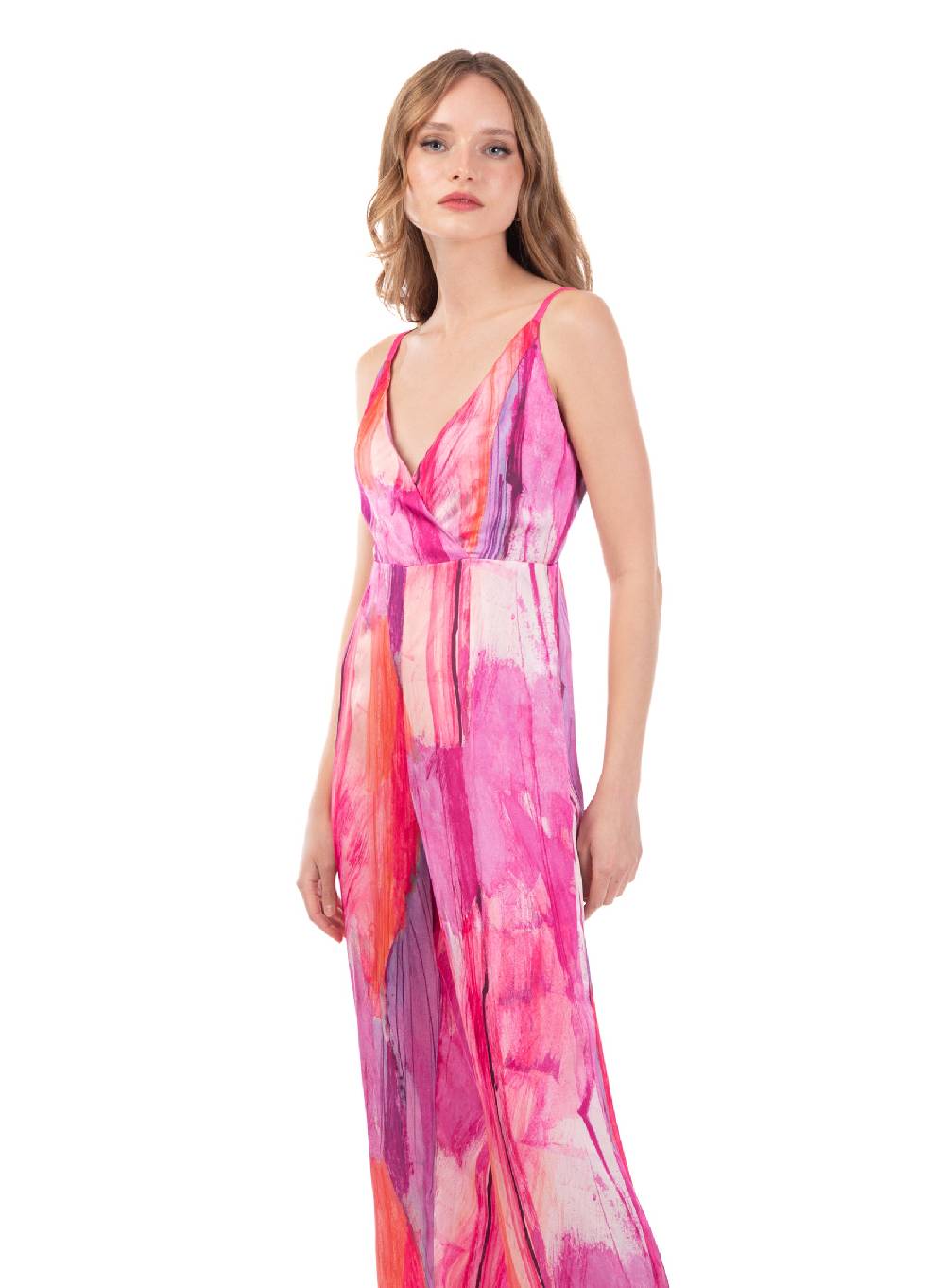 Le Volière Jumpsuit in fantasia fucsia Promozione temporanea