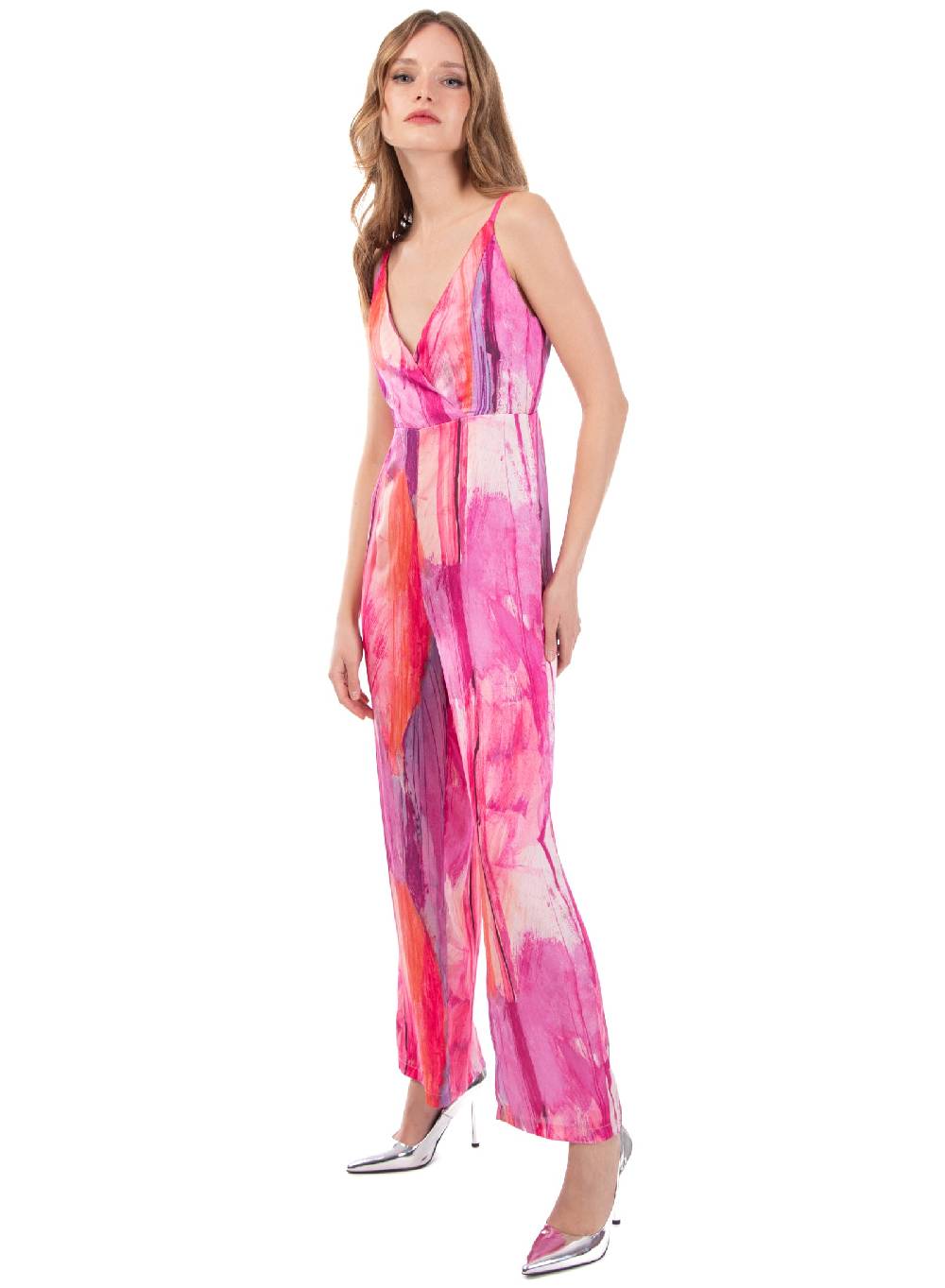 Le Volière Jumpsuit in fantasia fucsia Promozione temporanea