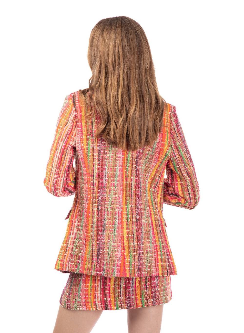 Le Volière Blazer in tweed multicolor Fino al 65% di sconto