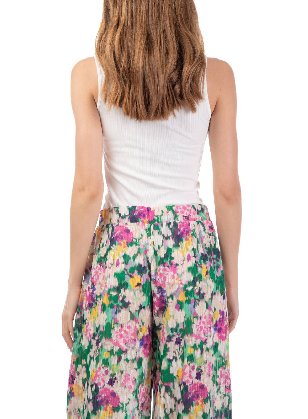 Le Volière Pantalone ampio floreale Enormi sconti