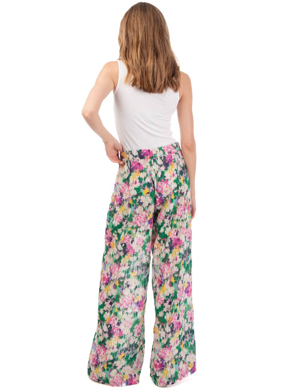 Le Volière Pantalone ampio floreale Enormi sconti