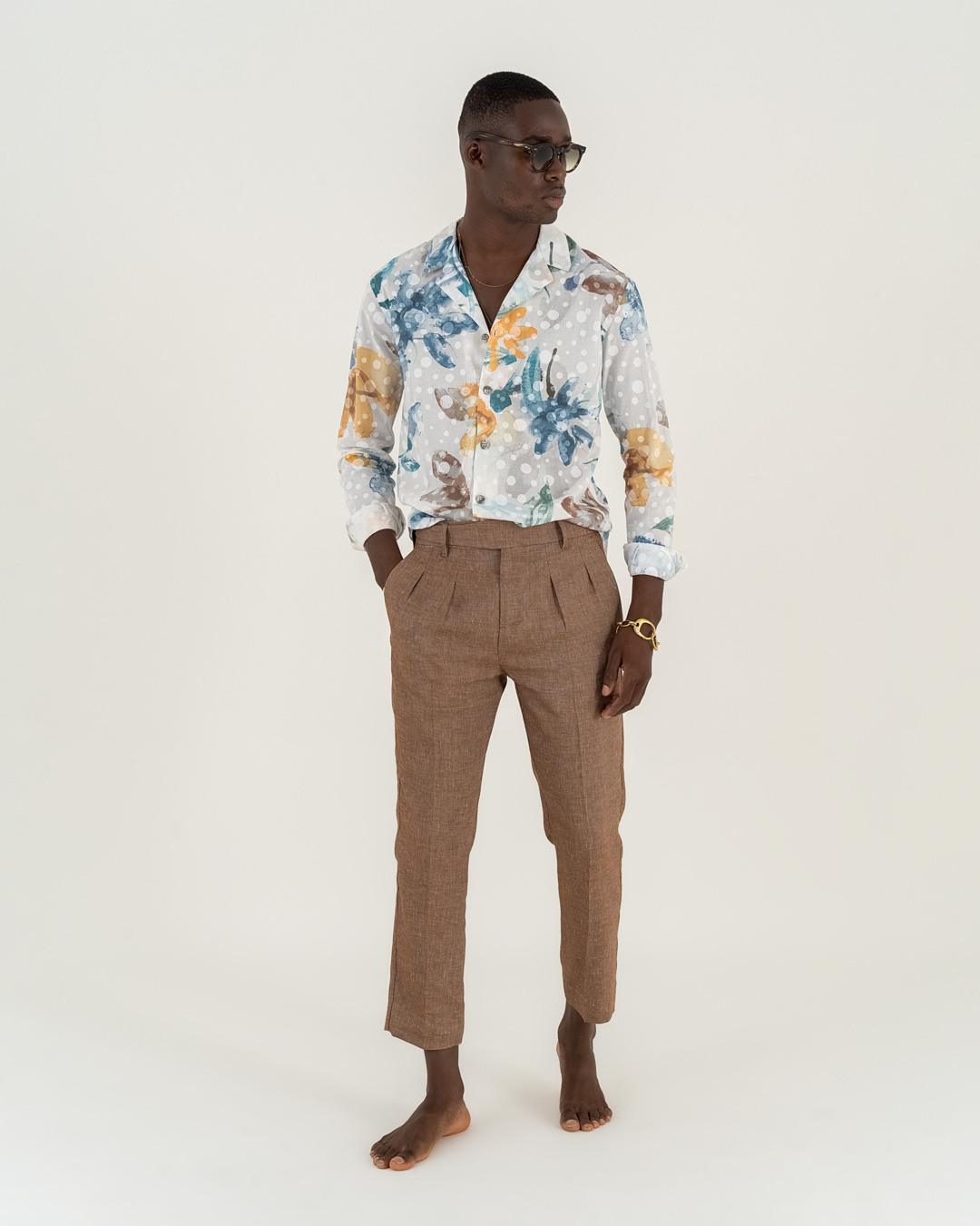 Neill Katter Pantalone Eleganza di Lino Enormi sconti