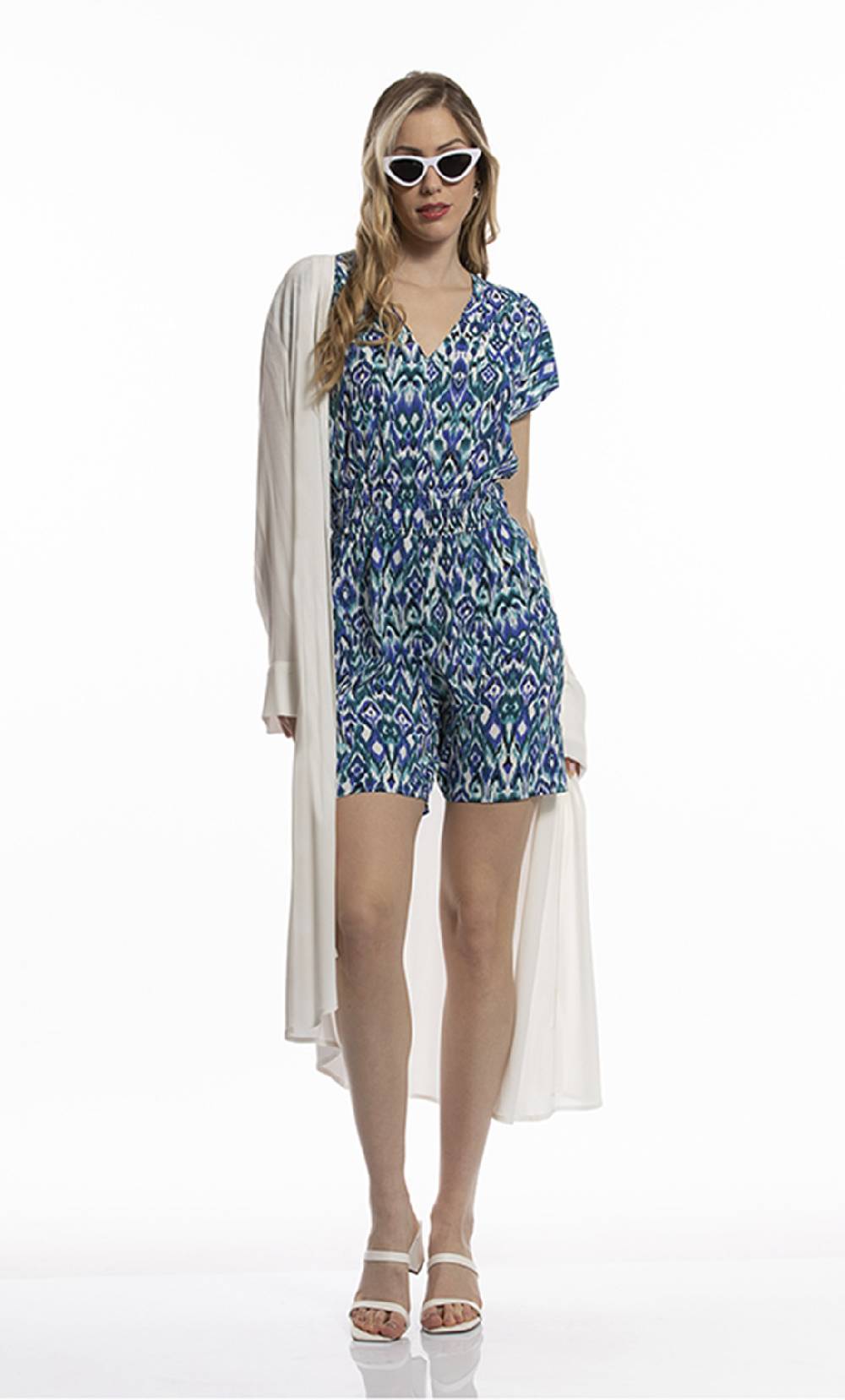 Koralline KIMONO IN VISCOSA CON PANNELLO PLISSETTATO In Linea