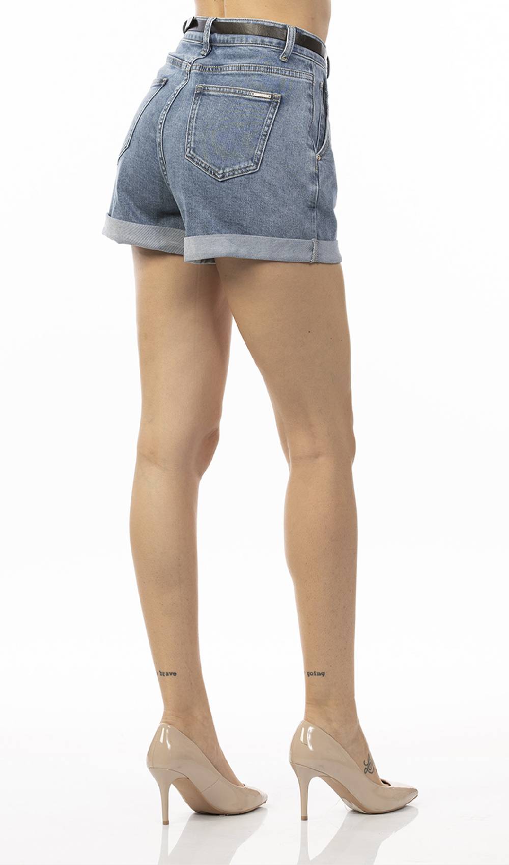 Koralline SHORTS IN DENIM CON CINTURA Vendita Economica