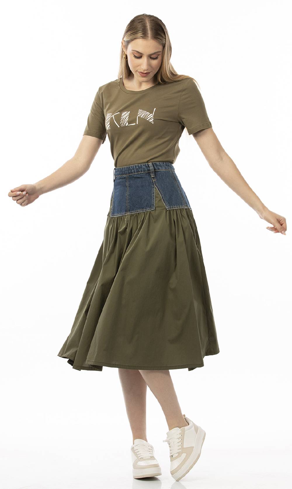 Koralline GONNA CON BASCHINA IN DENIM Rilascio limitato