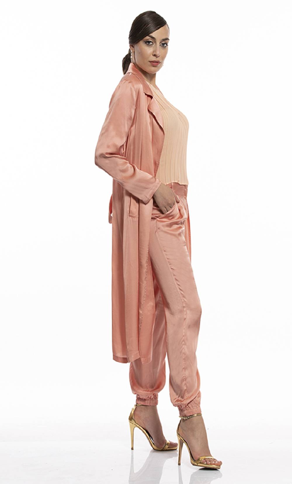 Koralline PANTALONI IN VISCOSA CON POLSINO Moda