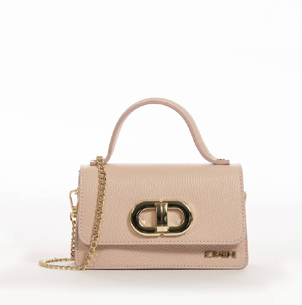 Koralline BORSA A MANO IN PELLE CON FIBBIA IN METALLO Spedizione Gratuita