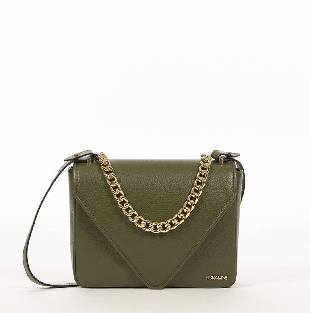 Koralline BORSA IN PELLE CON CATENA Affare Del Giorno
