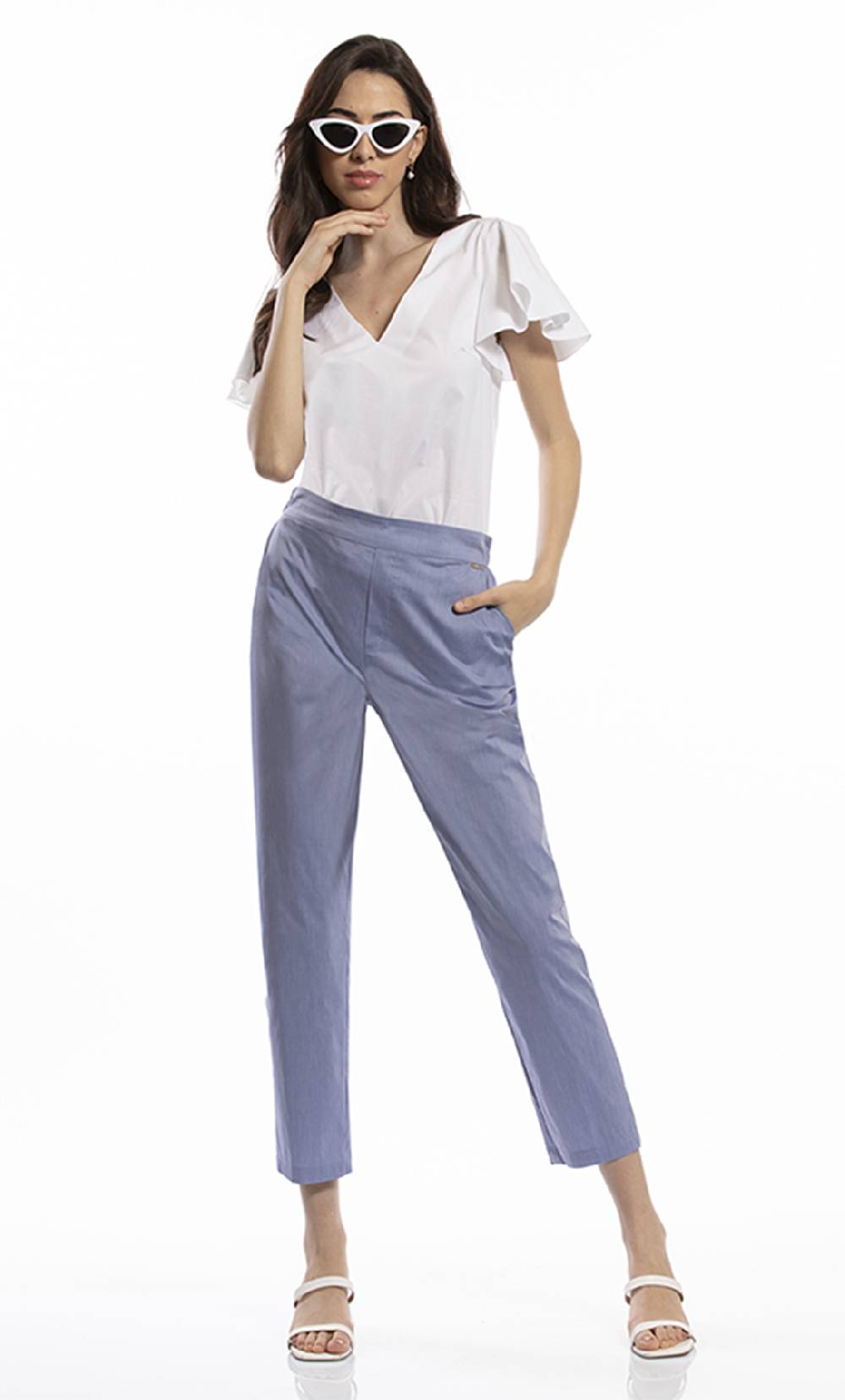 Koralline PANTALONE IN POPELINE CON ELASTICO Qualità Garantita