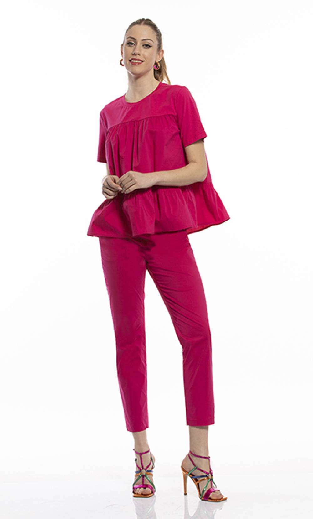 Koralline PANTALONE IN POPELINE CON ELASTICO Qualità Garantita