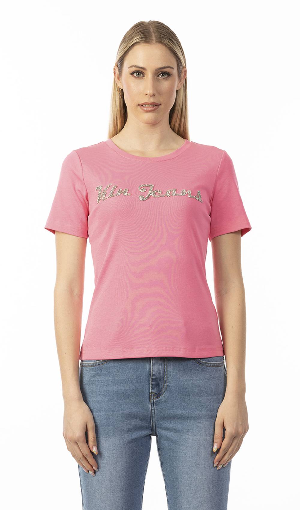 Koralline T-SHIRT BASICA CON LOGO STRASS Soddisfazione Garantita